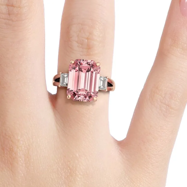 Silván Charlotte timanttisormus 4,38ct morganiitilla ja 0,60ct timanteilla, 18K rosekultaa, Silván vihkisormukset