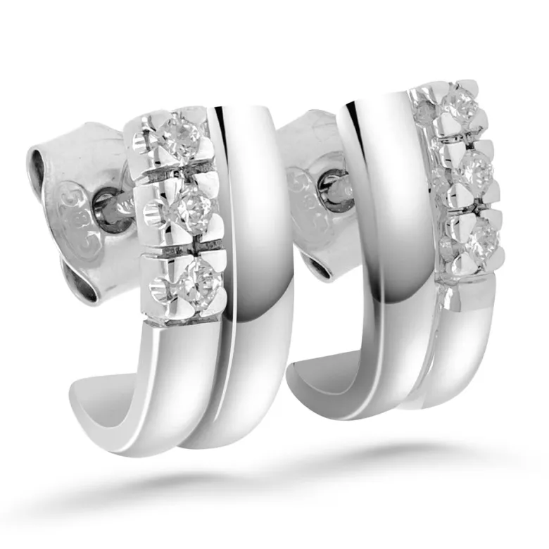 Silván Daria timanttikorvakorut 0,12ct, valkokultaa, Silván timanttikorut