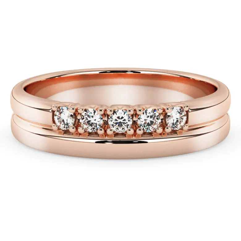 Silván Daria timanttisormus 0,05ct, rosekultaa, Silván vihkisormukset