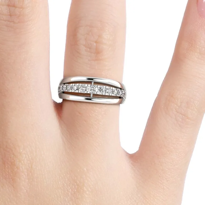 Silván Daria timanttisormus 0,15ct, valkokultaa, Silván vihkisormukset