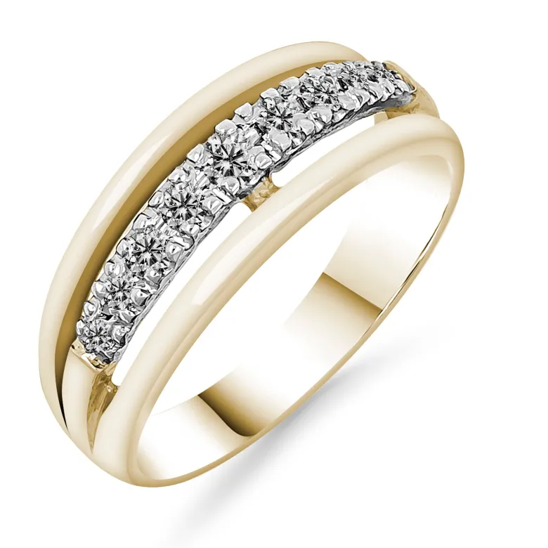 Silván Daria timanttisormus 0,15ct, keltakultaa, Silván vihkisormukset