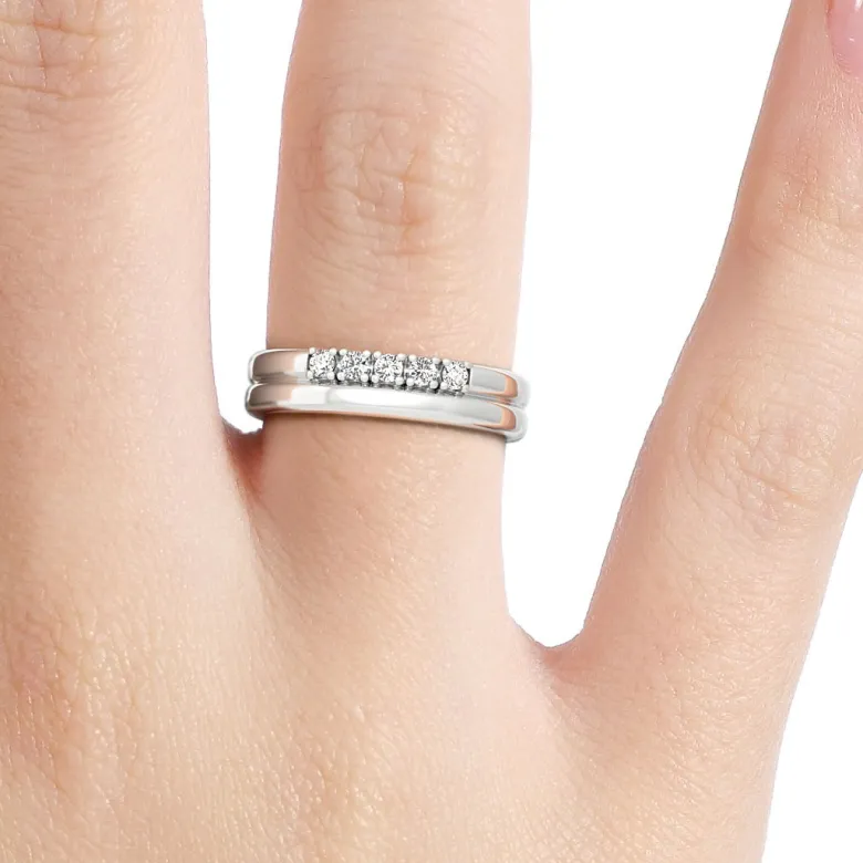 Silván Daria timanttisormus 0,05ct, valkokultaa, Silván vihkisormukset