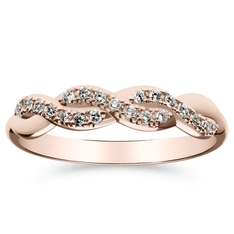 Silván Henrietta timanttisormus 0,15ct, rosekultaa, Silván vihkisormukset