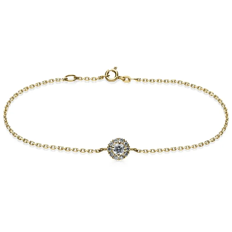 Silván Lauriel timanttirannekoru 0,23ct, keltakultaa, Silván timanttikorut