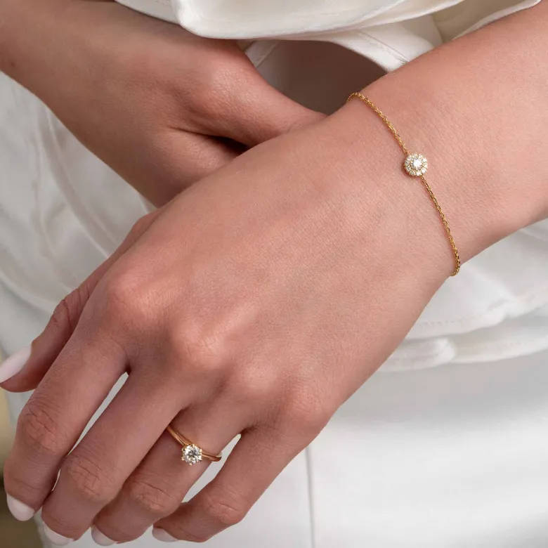 Silván Lauriel timanttirannekoru 0,23ct, keltakultaa, Silván timanttikorut