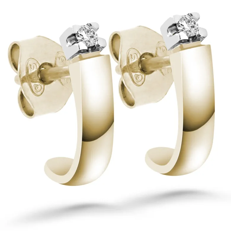 Silván Marie timanttikorvakorut 0,04ct, keltakultaa, Silván timanttikorut