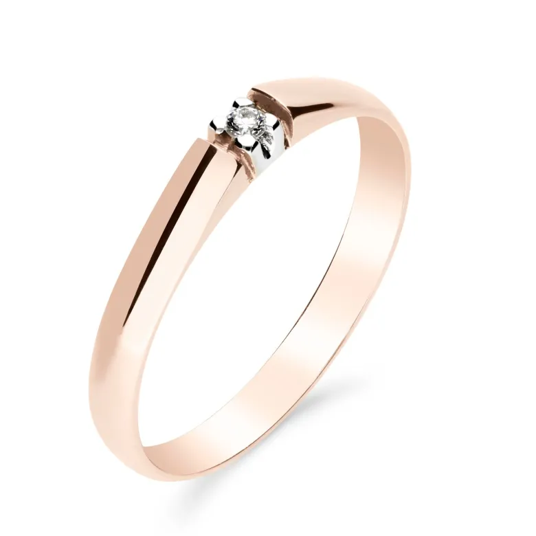 Silván Marie timanttisormus 0,02ct, rosekultaa, Silván vihkisormukset