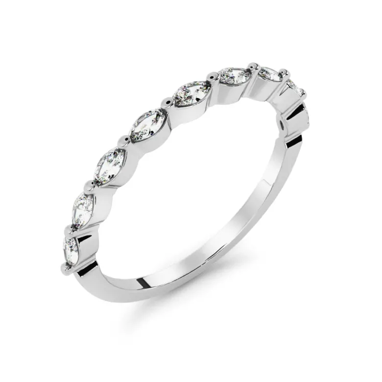 Silván Markiisi rivitimanttisormus 0,27ct, valkokultaa, Silván vihkisormukset