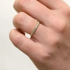 Silván Mimosa timanttisormus 0,08ct, keltakultaa, Silván vihkisormukset