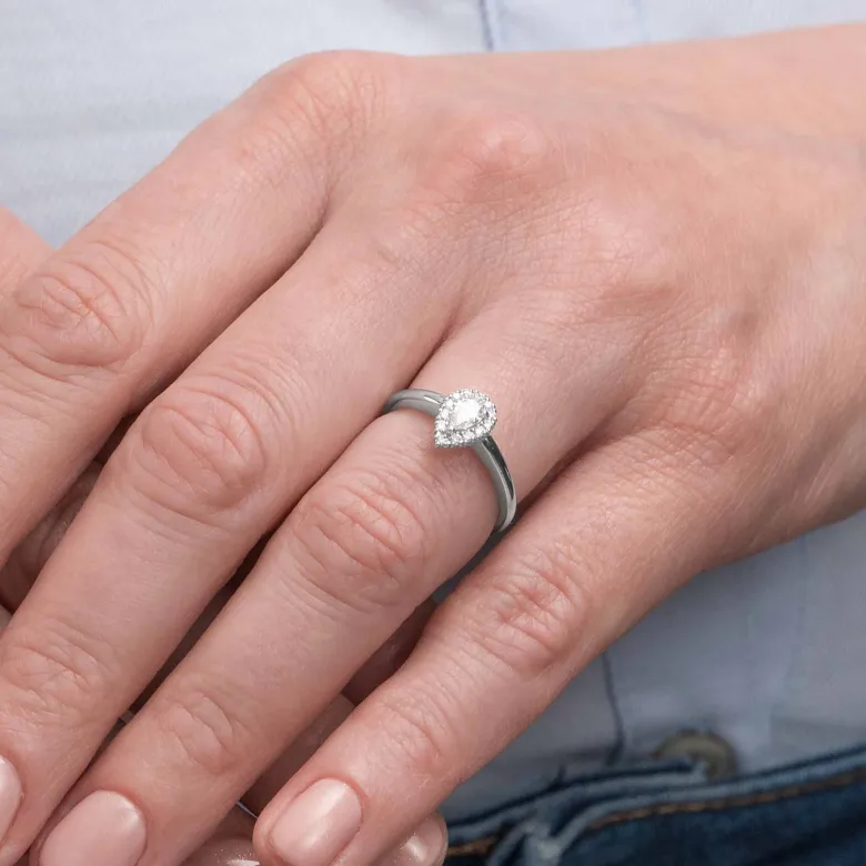 Silván Rosalie timanttisormus 0,39ct, valkokultaa, Silván vihkisormukset