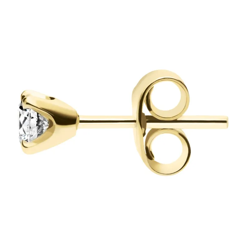 Silván Solitaire timanttikorvakorut 0,40ct, keltakultaa, Silván timanttikorut