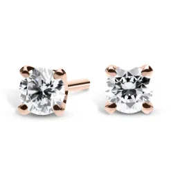 Silván Solitaire timanttikorvakorut 0,40ct, rosekultaa, Silván timanttikorut