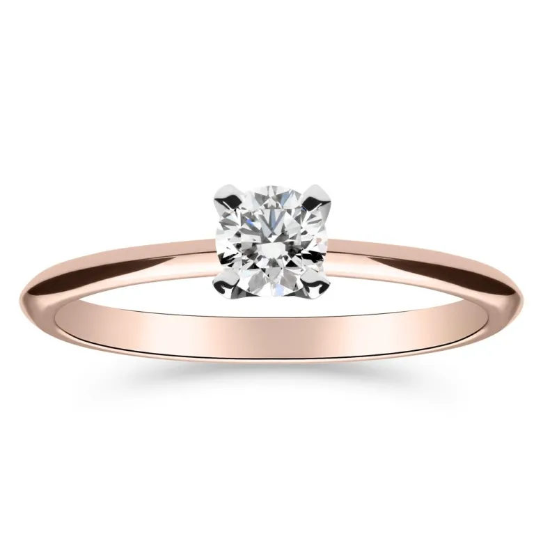 Silván Solitaire timanttisormus 0,30ct, valko- ja rosekultaa, Silván vihkisormukset