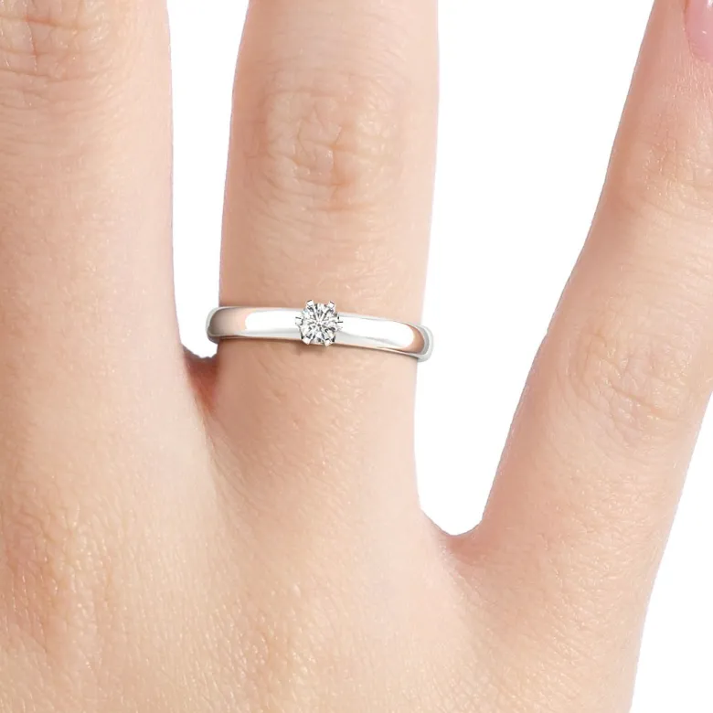 Silván Solitaire timanttisormus 0,10ct, valkokultaa, Silván vihkisormukset