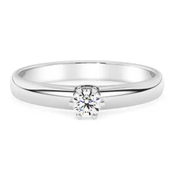Silván Solitaire timanttisormus 0,10ct, valkokultaa, Silván vihkisormukset