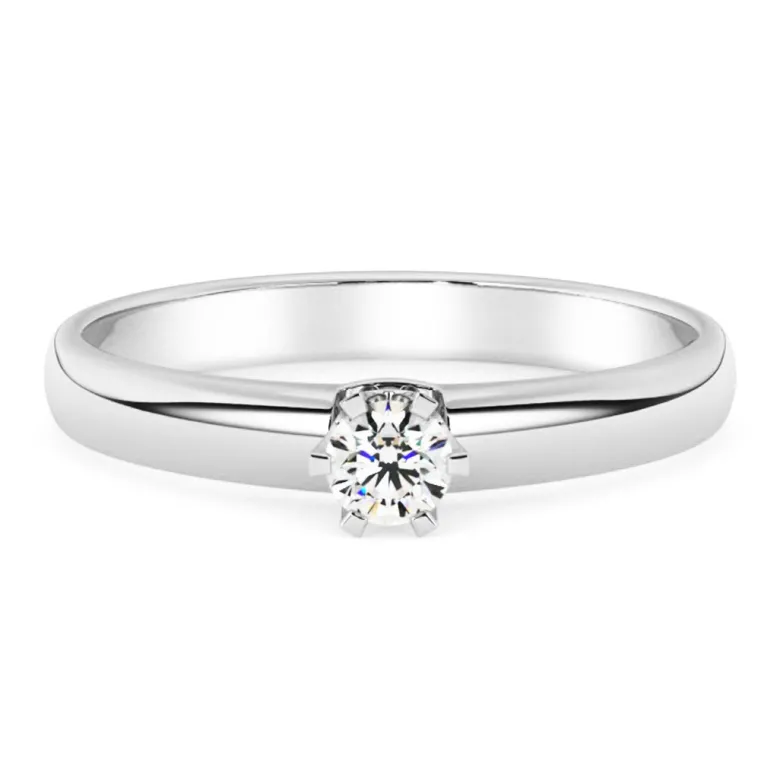Silván Solitaire timanttisormus 0,10ct, valkokultaa, Silván vihkisormukset