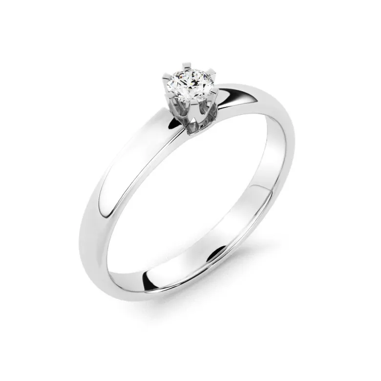 Silván Solitaire timanttisormus 0,10ct, valkokultaa, Silván vihkisormukset