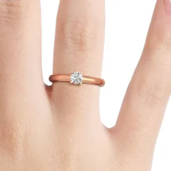Silván Solitaire timanttisormus 0,30ct, rosekultaa, Silván vihkisormukset