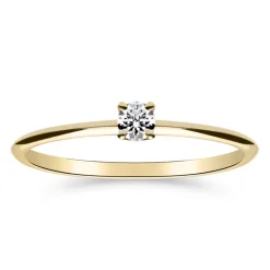 Silván Solitaire timanttisormus 0,10ct, keltakultaa, Silván vihkisormukset