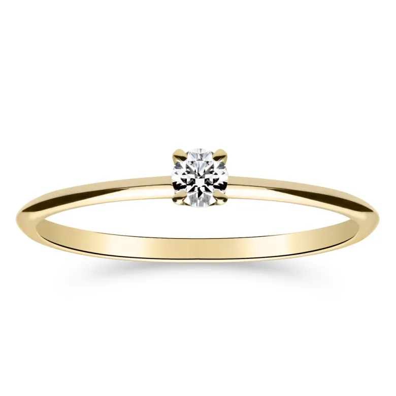 Silván Solitaire timanttisormus 0,10ct, keltakultaa, Silván vihkisormukset