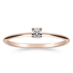 Silván Solitaire timanttisormus 0,10ct, rosekultaa, Silván vihkisormukset