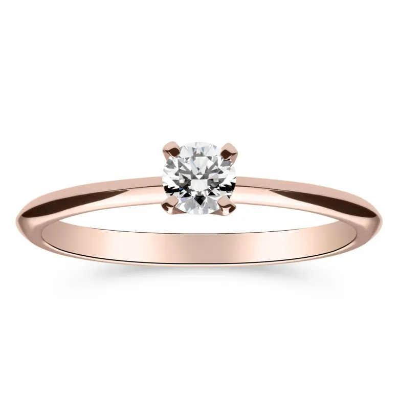 Silván Solitaire timanttisormus 0,20ct, rosekultaa, Silván vihkisormukset