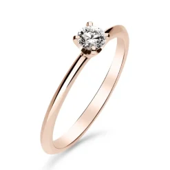 Silván Solitaire timanttisormus 0,20ct, rosekultaa, Silván vihkisormukset