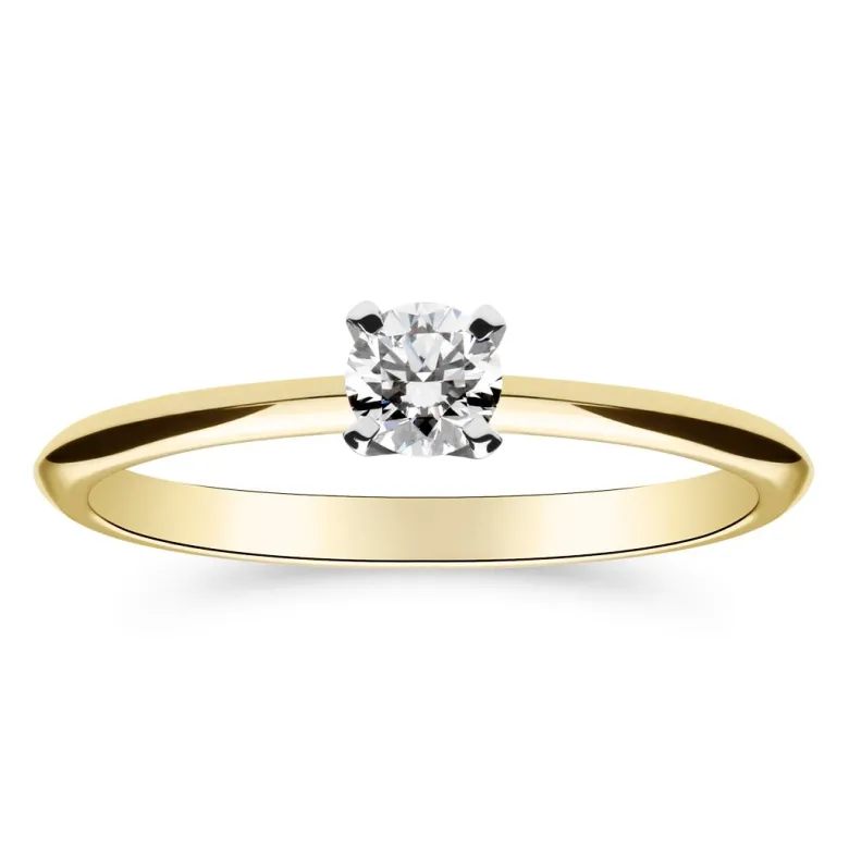 Silván Solitaire timanttisormus 0,20ct, valko- ja keltakultaa, Silván vihkisormukset