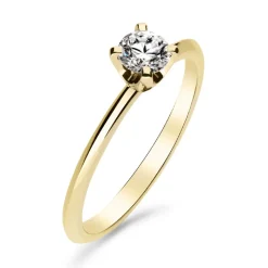 Silván Solitaire timanttisormus 0,30ct, keltakultaa, Silván vihkisormukset