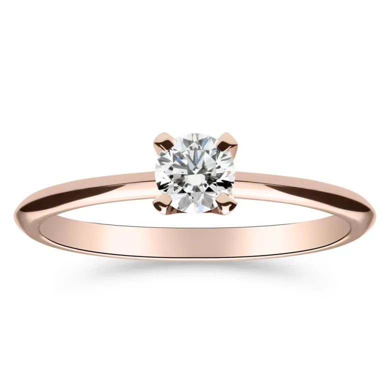 Silván Solitaire timanttisormus 0,30ct, rosekultaa, Silván vihkisormukset