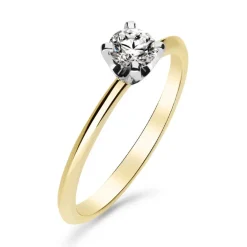 Silván Solitaire timanttisormus 0,30ct, valko- ja keltakultaa, Silván vihkisormukset