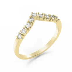 Silván Syleilijä sivusormus timanteilla 0,18ct, keltakultaa, Silván vihkisormukset