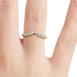 Silván Syleilijä sivusormus timanteilla 0,18ct, keltakultaa, Silván vihkisormukset