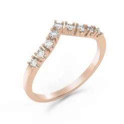 Silván Syleilijä sivusormus timanteilla 0,18ct, rosekultaa, Silván vihkisormukset