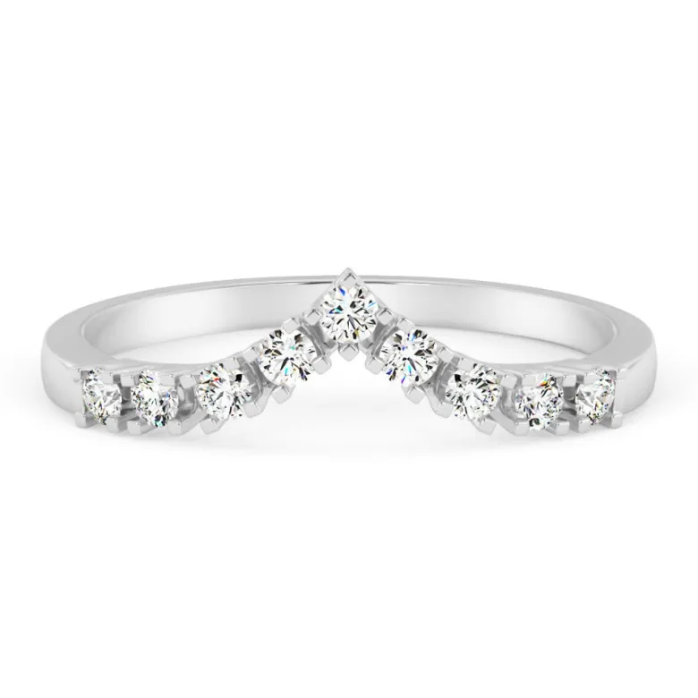 Silván Syleilijä sivusormus timanteilla 0,18ct, valkokultaa, Silván vihkisormukset