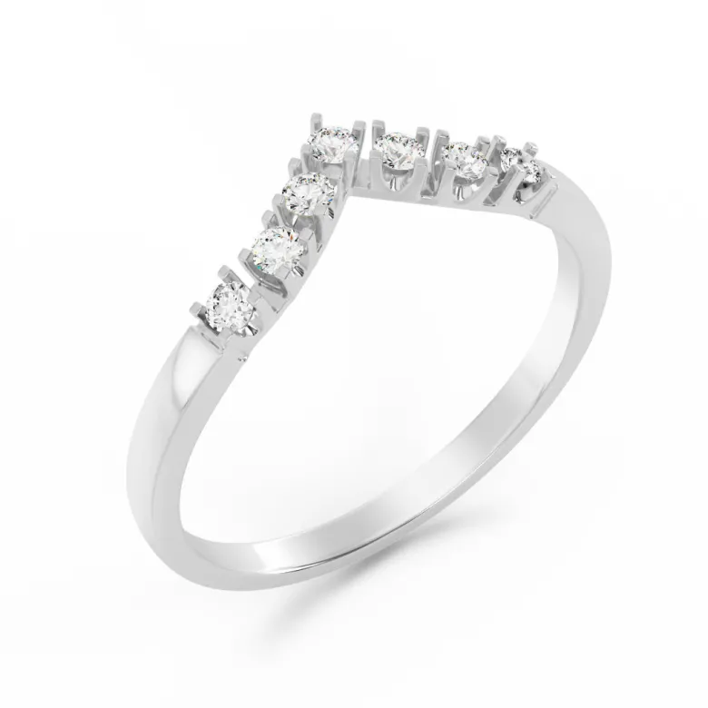Silván Syleilijä sivusormus timanteilla 0,14ct, valkokultaa, Silván vihkisormukset