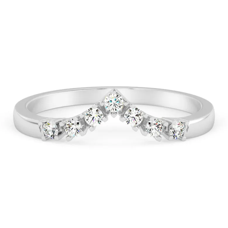 Silván Syleilijä sivusormus timanteilla 0,14ct, valkokultaa, Silván vihkisormukset