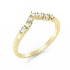 Silván Syleilijä sivusormus timanteilla 0,14ct, keltakultaa, Silván vihkisormukset