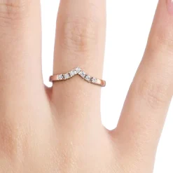 Silván Syleilijä sivusormus timanteilla 0,14ct, rosekultaa, Silván vihkisormukset