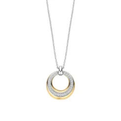 TI SENTO Bold Layered kaulakoru, keltakullattua hopeaa ja zirkonit, 34119ZY/42