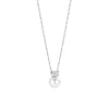 TI SENTO Classic kaulakoru, hopeaa, zirkoni ja valkoinen helmi, 34125PW/42