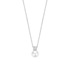 TI SENTO Classic kaulakoru, hopeaa, zirkoni ja valkoinen helmi, 34125PW/42