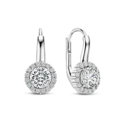 TI SENTO Classic Round korvakorut, hopeaa ja zirkonit, 78056ZI