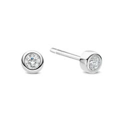 TI SENTO Classic Round korvakorut, hopeaa ja zirkonit, 78057ZI