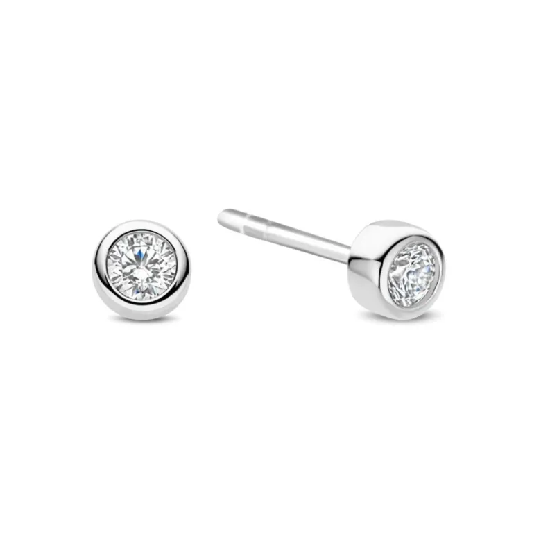 TI SENTO Classic Round korvakorut, hopeaa ja zirkonit, 78057ZI