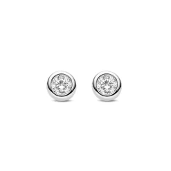 TI SENTO Classic Round korvakorut, hopeaa ja zirkonit, 78057ZI