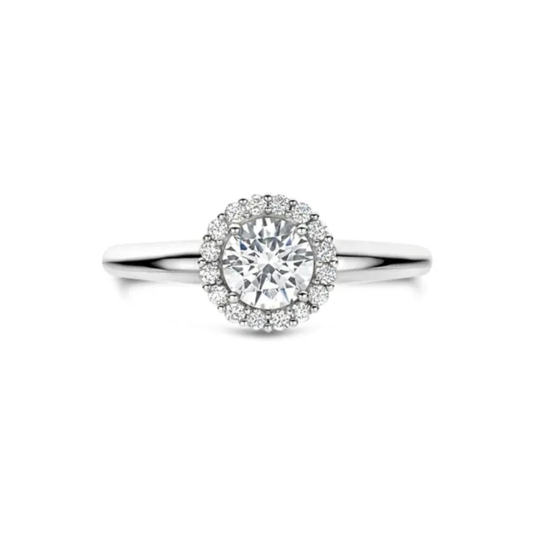 TI SENTO Classic Round sormus, hopeaa ja zirkonit, 12416ZI