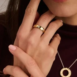 TI SENTO Classic sormus, keltakullattua hopeaa ja zirkonit, 12403ZY
