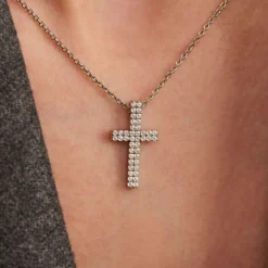 TI SENTO Cross kaulakoru, hopeaa ja zirkoni, 34130ZI/42