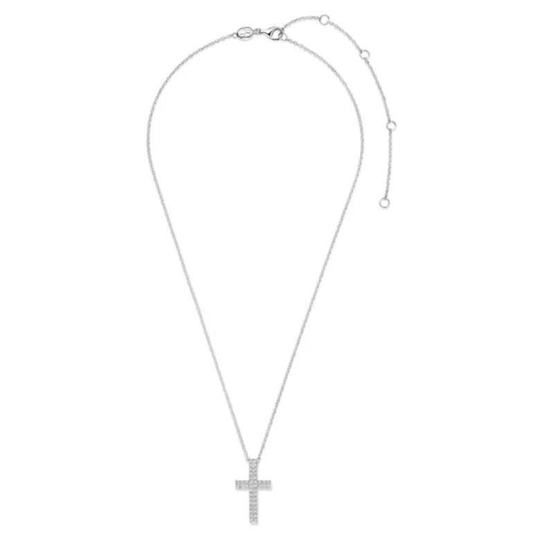 TI SENTO Cross kaulakoru, hopeaa ja zirkoni, 34130ZI/42